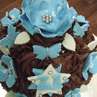 Shades of Blue Giant Cupcake