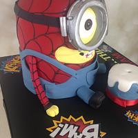 Minion in a spiderman suit 