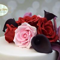 Plum and Berry Wedding Cake