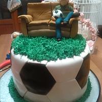 football and playstation cake
