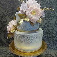 Birthday cake with peony