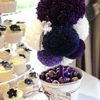 Mulberry Purple wedding cake