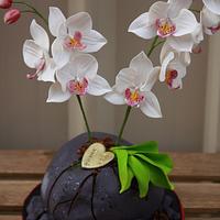 An Orchid THANK YOU cake for a friend 