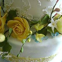 Yellow flowers cake