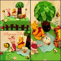 Winnie the pooh themed cake