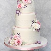 Summer Floral Wedding Cake