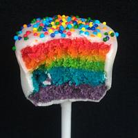 A Rainbow inside a cake pop!