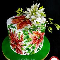 Christmas Poinsettia Cake 