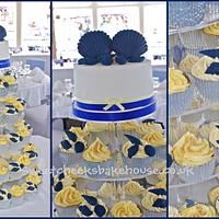 shell theme wedding cakes