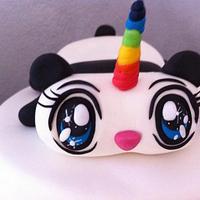 Rainbow pandicorn cake