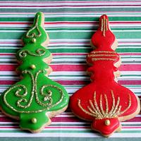 Christmas cookies in  green and red