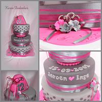 Pink and Grey Anniversary cake!