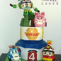 Robocar Poli themed cake