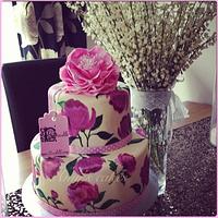Hand painted floral inspired cake