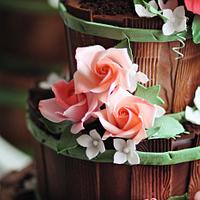 Flower Barrel wedding cake