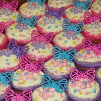butterfly flower cupcakes