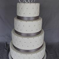 Elegant silver wedding cake