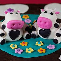Cow Wedding Anniversary Cake