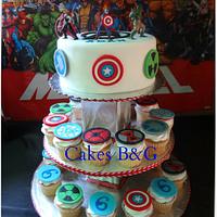 Avengers Cake and Cupcakes
