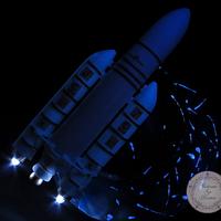 Space Rocket Cake with fluorescent effect