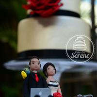 Champaigne wedding dress cake