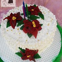 Poinsettia Cake