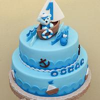 Children's blue sea cake