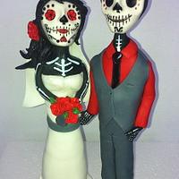 'Day of the dead' bride and groom