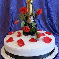 Rose Petal themed Wedding Cake
