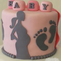 Pink Ombre Baby Shower Cake
