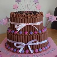 Pink & Purple themed chocolate cake x