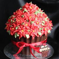 Giant Christmas cupcake