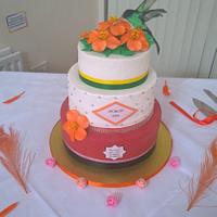 Trini-Jam Wedding Cake 