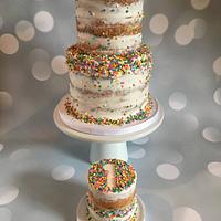 Naked Sprinkles Cake