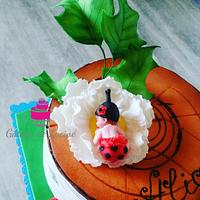 Ladybug baby shower cake