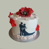 Wedding poppy cake