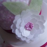 2 tier wafer paper flower cake