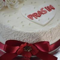 Simple & elegant Anniversary cake 