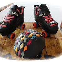 Roller Derby Skates & Helmet