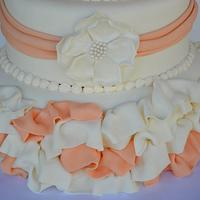 Peach Champagne & White Theme Wedding
