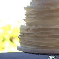 White blossom wedding cake
