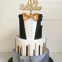 70th Birthday cake for a gentlemen - Cake by Lulu Goh - CakesDecor
