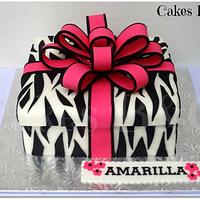 Zebra "present" Cake