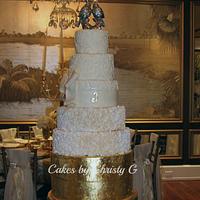 Ruffle wedding cake.