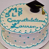 buttercream turquiose graduation cake