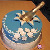 Champagne Birthday Cake