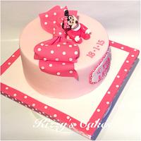Baby Minnie Christening Cake