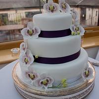 First Ever Wedding Cake - Orchids