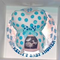 Baby Shower bump and scan pic cake 