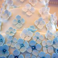 Pale Blue Ombre Wedding Cake